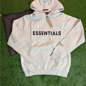 Grey Fear of God Essentials Hoodie L